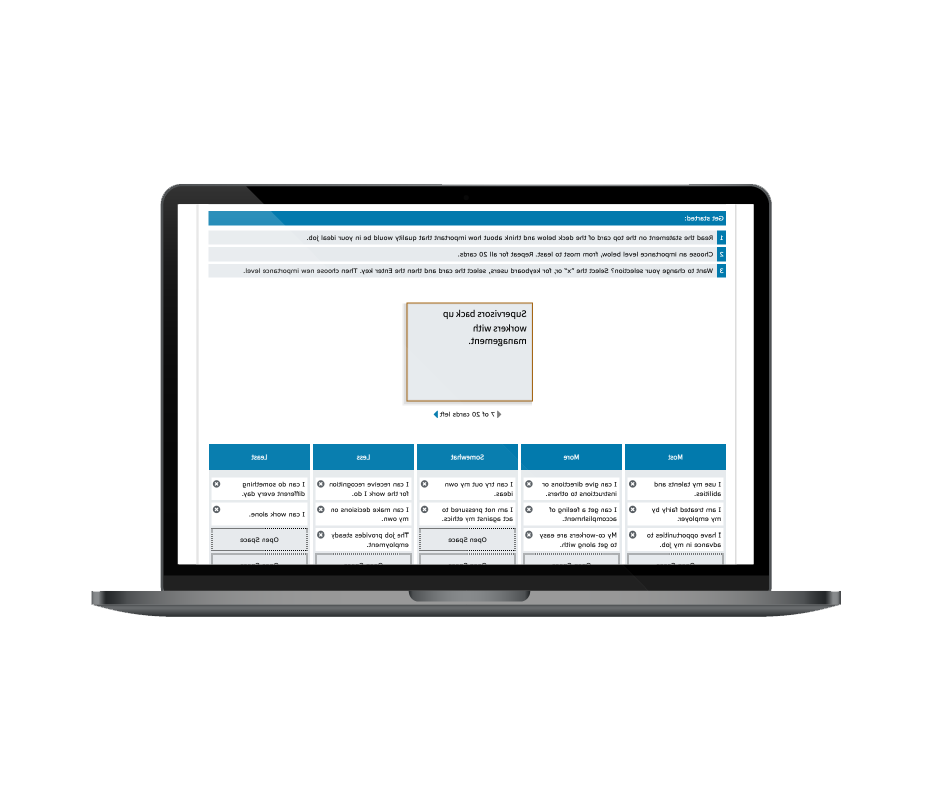 A laptop showing the Connections Academy digital career tools.